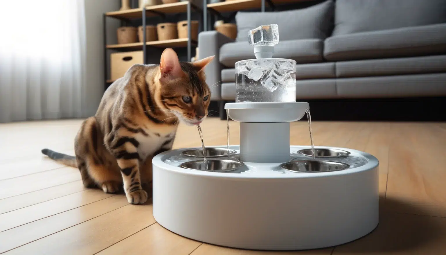 El calor del verano puede deshidratar rápidamente a los gatos, por lo que es crucial mantener a tu gato Bengalí bien hidratado. Asegúrate de que siempre tenga acceso a agua fresca y limpia, colocando varios tazones de agua en diferentes áreas de la casa. Invertir en una fuente de agua para gatos puede ser una excelente idea, ya que el agua en movimiento suele ser más atractiva para ellos. Además, agregar cubitos de hielo al agua no solo mantiene el agua fresca por más tiempo, sino que también puede ser una forma divertida para que tu gato juegue y se mantenga hidratado.